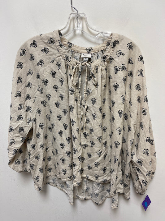 Cream Top Long Sleeve A New Day, Size Xl