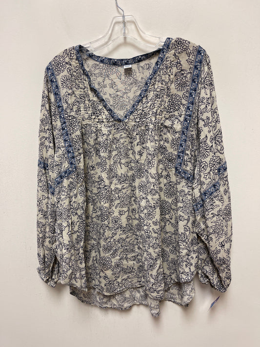 Cream Top Long Sleeve Old Navy, Size 2x