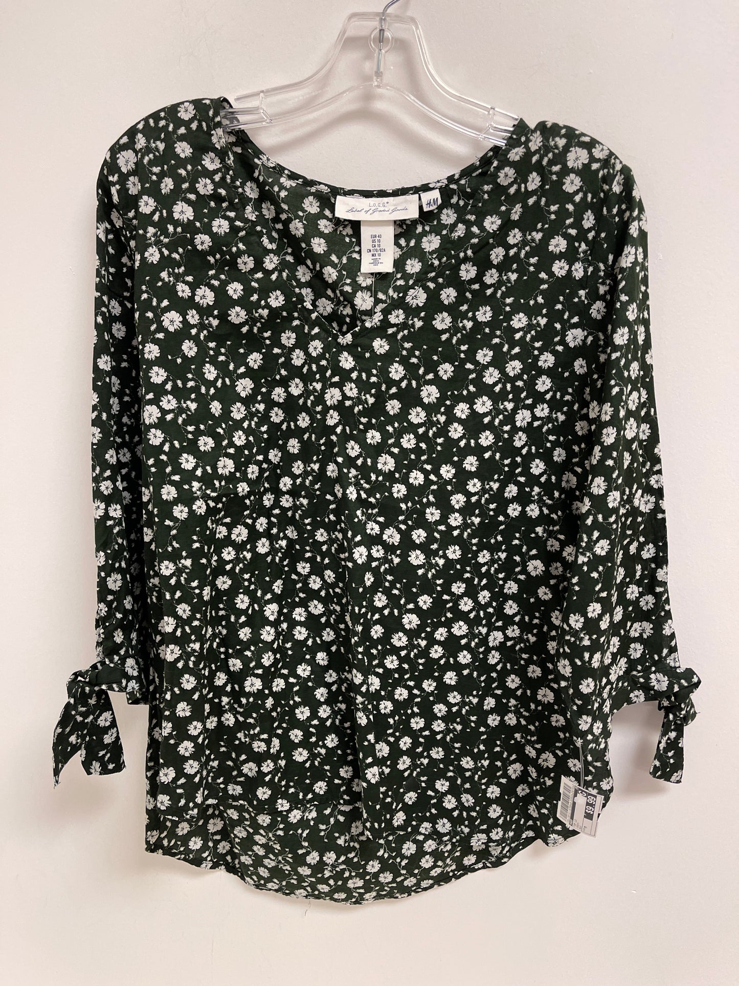 Green Top Long Sleeve H&m, Size M