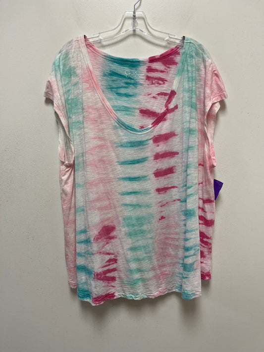 Tie Dye Print Top Short Sleeve Jessica Simpson, Size 3x