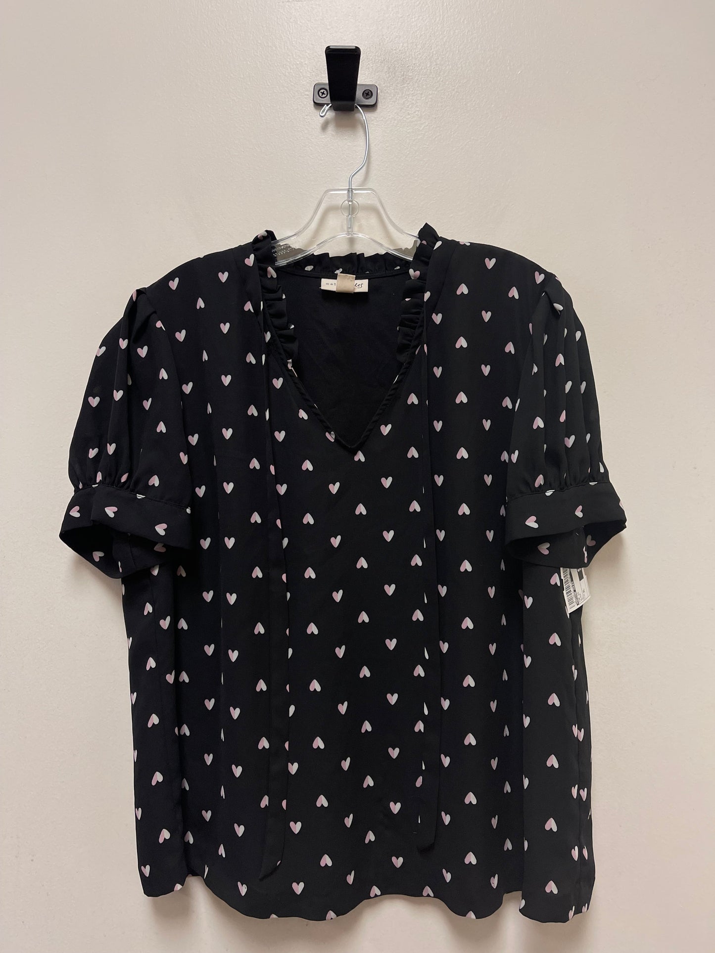 Black Top Short Sleeve Maison Jules, Size Xl