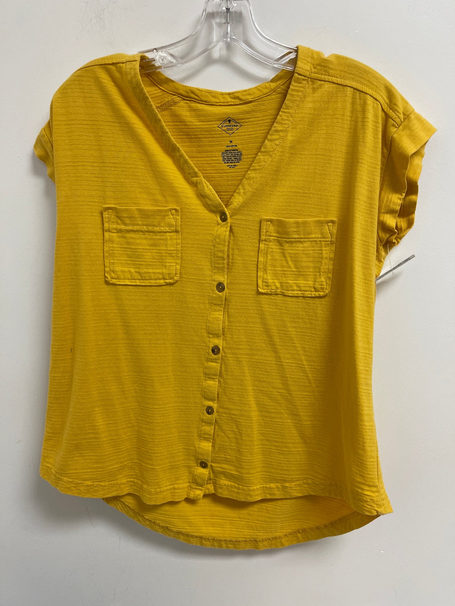 Yellow Top Short Sleeve St Johns Bay, Size M
