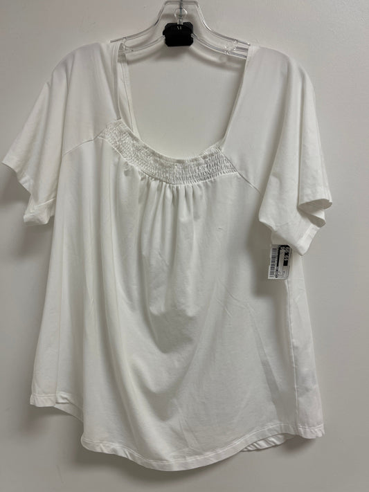 White Top Short Sleeve Lands End, Size 1x