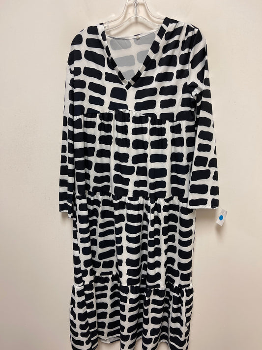 Black & White Dress Casual Maxi Clothes Mentor, Size S