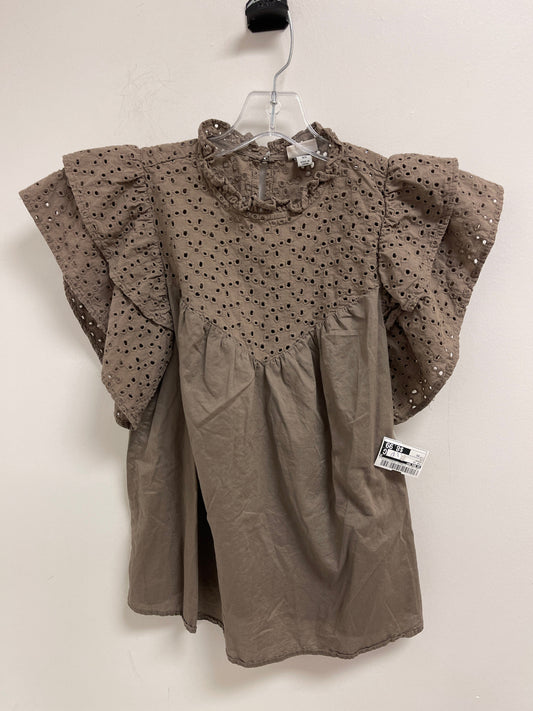 Brown Top Short Sleeve A New Day, Size Xs