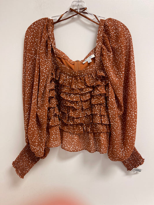 Orange Top Long Sleeve She + Sky, Size L