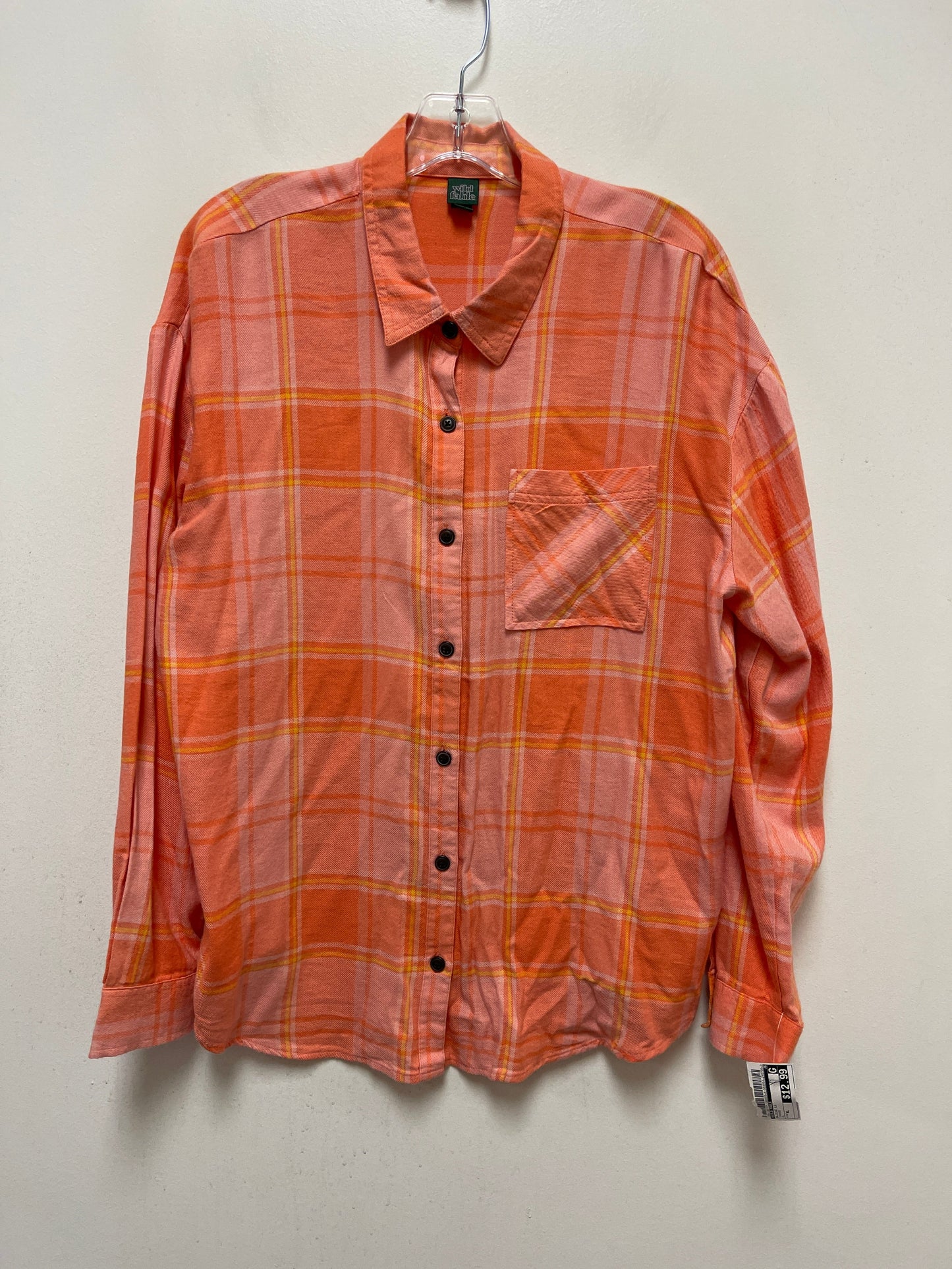 Orange Blouse Long Sleeve Wild Fable, Size Xl