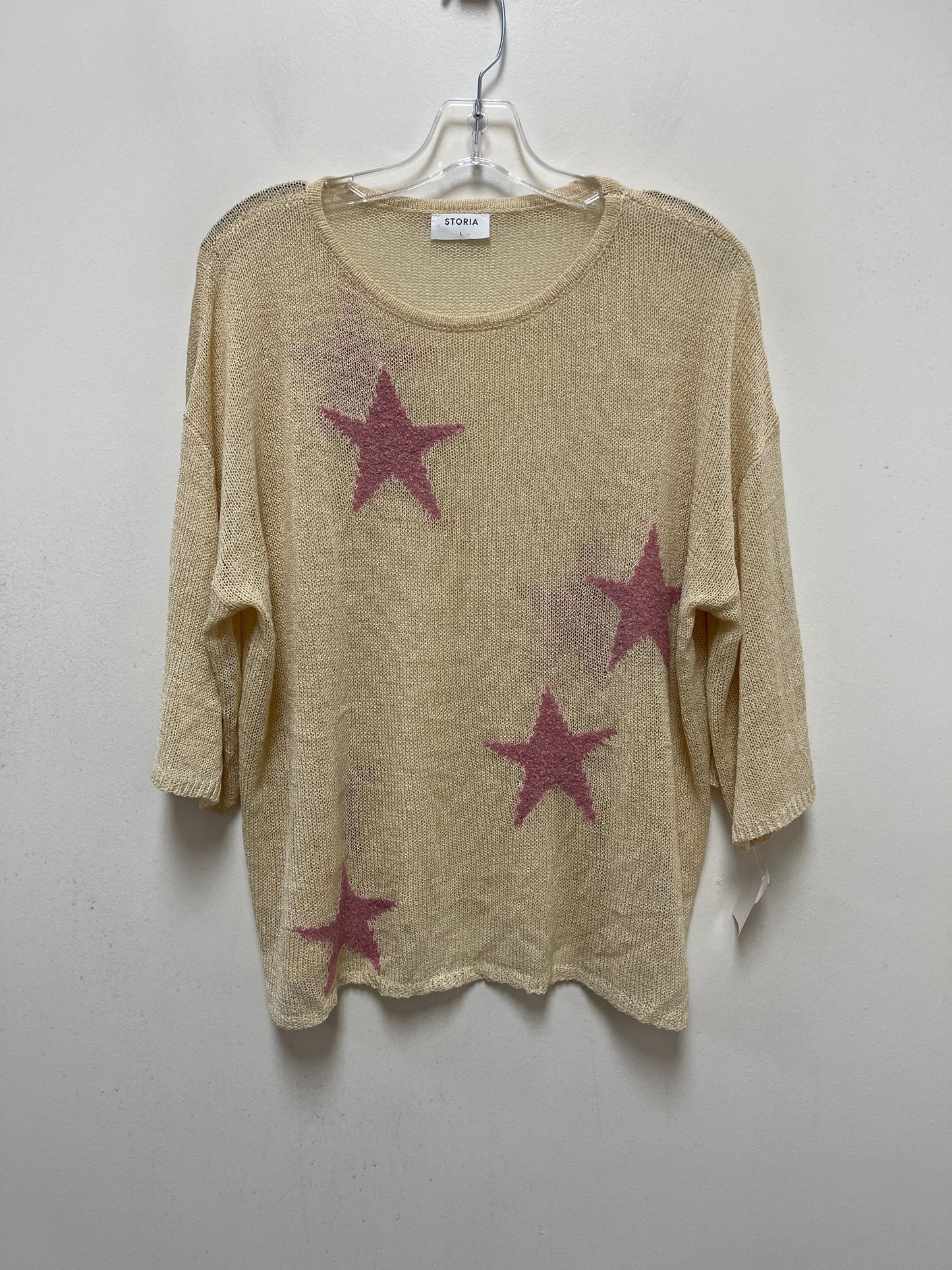 Cream Top Long Sleeve Storia, Size L