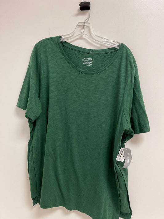 Green Top Short Sleeve Chicos, Size 2x