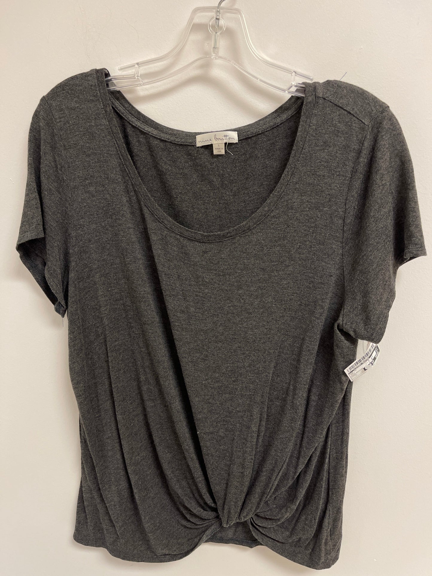 Grey Top Short Sleeve Clothes Mentor, Size L