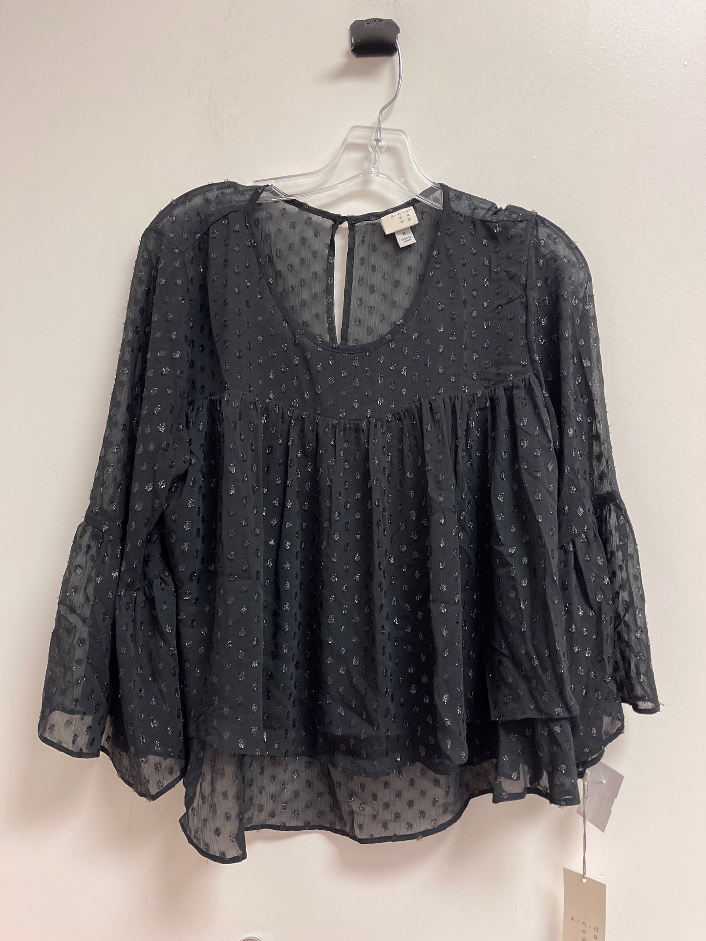 Black Top Long Sleeve A New Day, Size M
