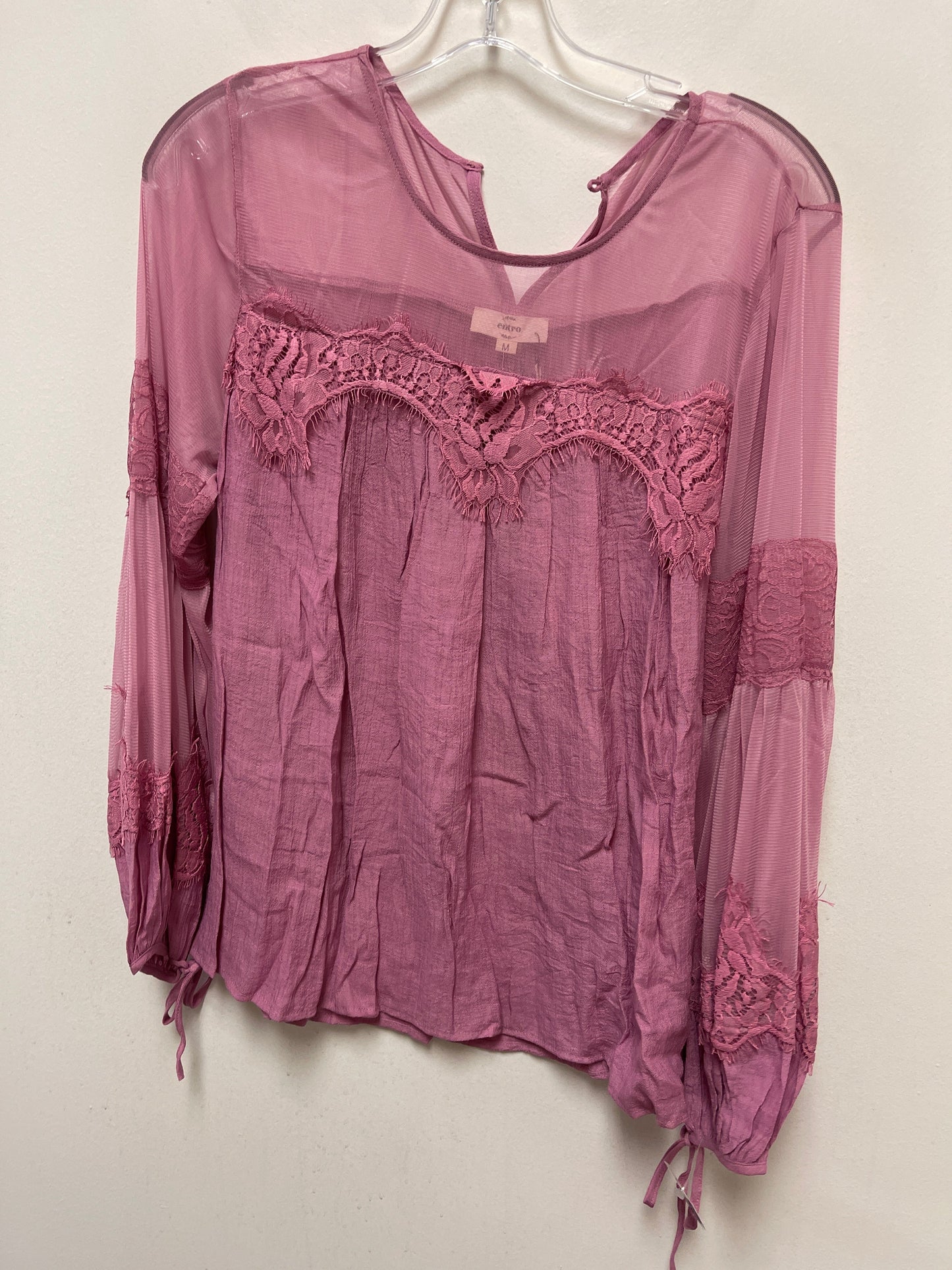 Pink Top Long Sleeve Entro, Size M