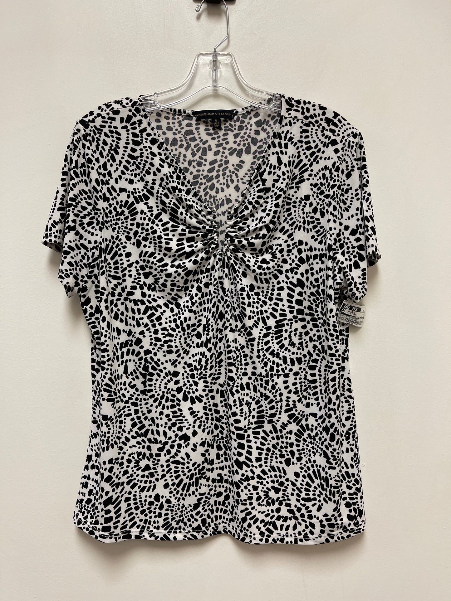 White Top Short Sleeve Adrienne Vittadini, Size Xl