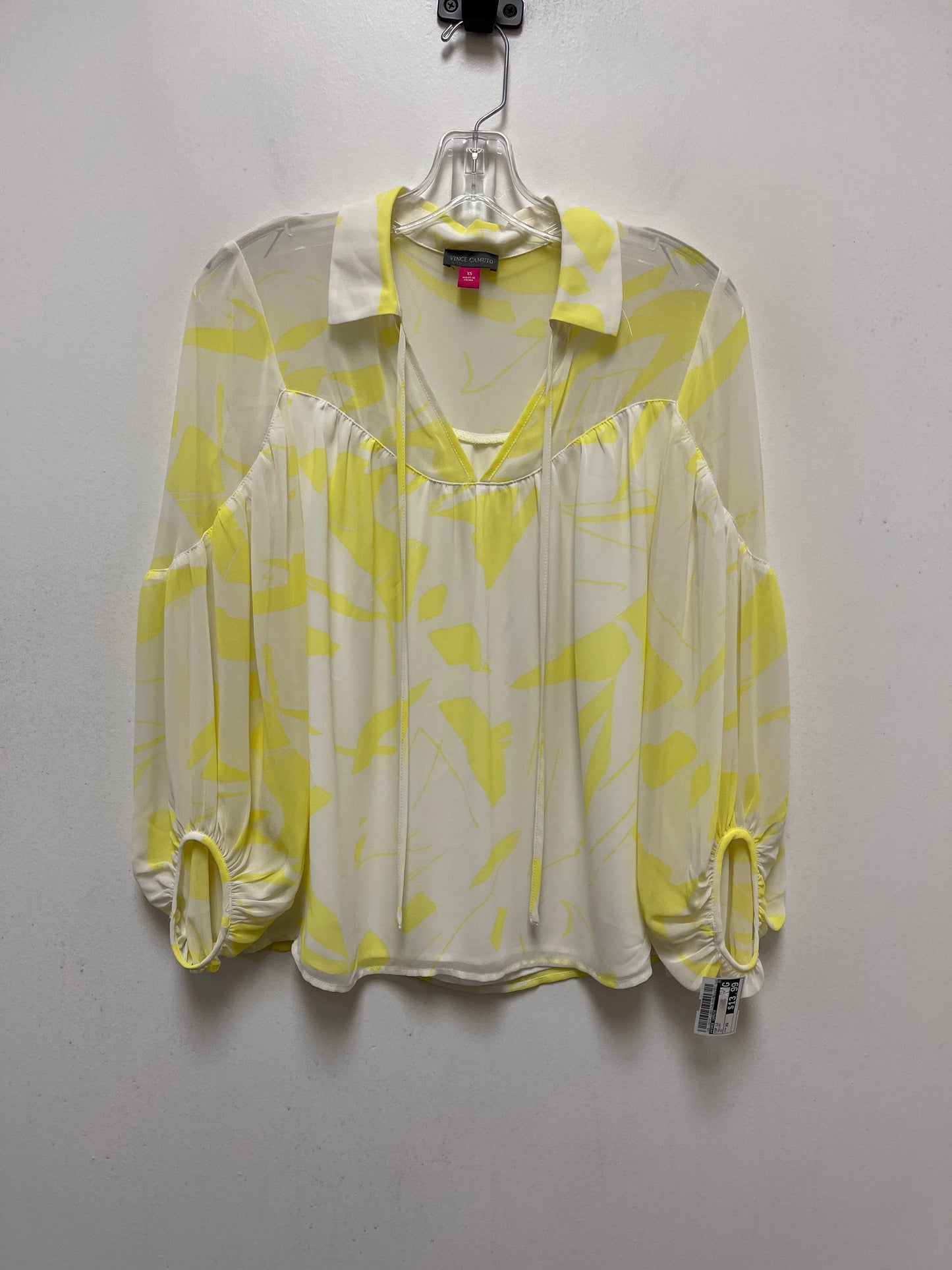 Yellow Top Long Sleeve Vince Camuto, Size Xs