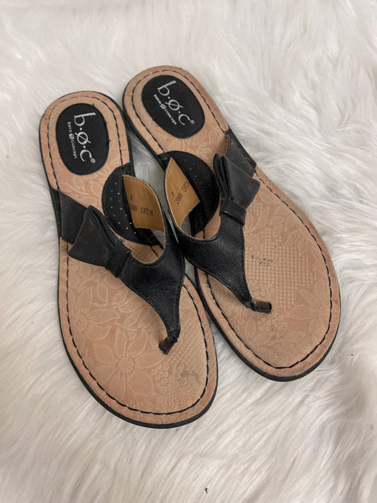 Black Sandals Flip Flops Boc, Size 7