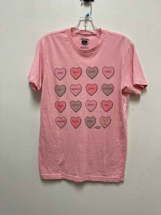Pink Top Short Sleeve Clothes Mentor, Size M