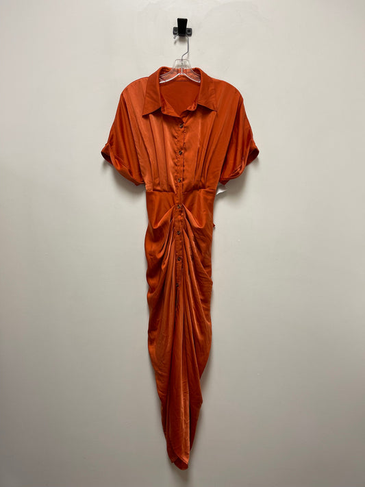 Orange Dress Casual Maxi Clothes Mentor, Size M