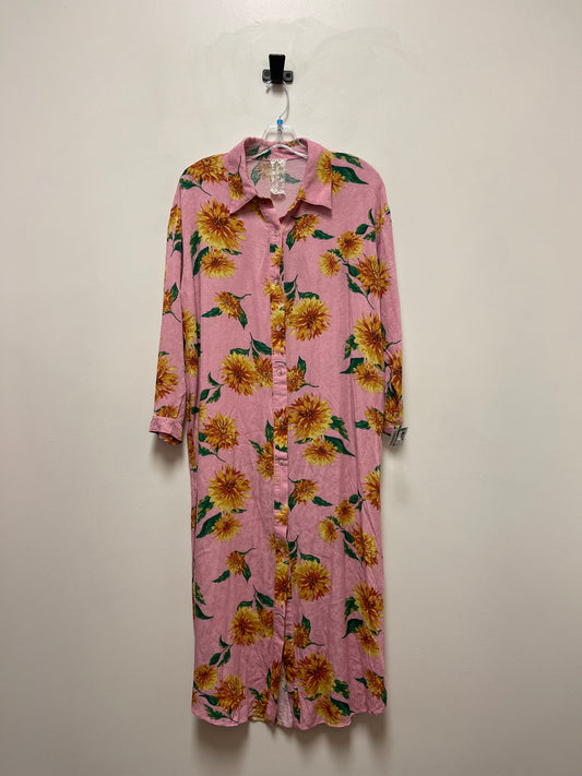 Pink Dress Casual Maxi Clothes Mentor, Size M