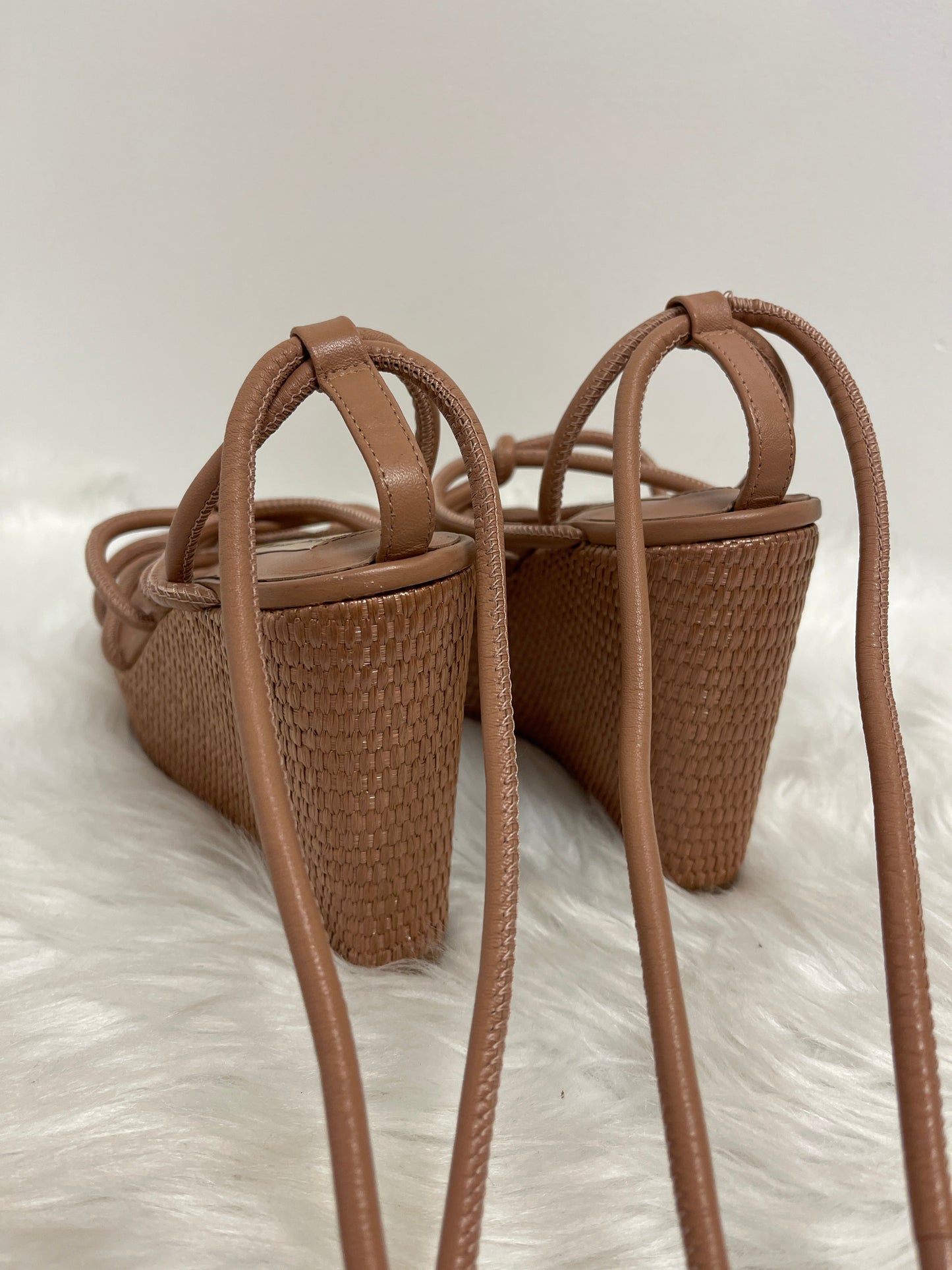 Brown Sandals Heels Wedge Antonio Melani, Size 10