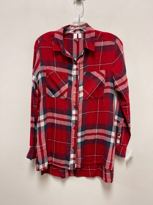 Red Blouse Long Sleeve Bp, Size Xs