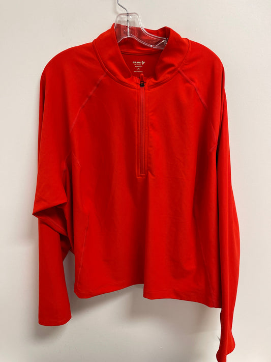 Red Athletic Top Long Sleeve Collar Old Navy, Size 4x