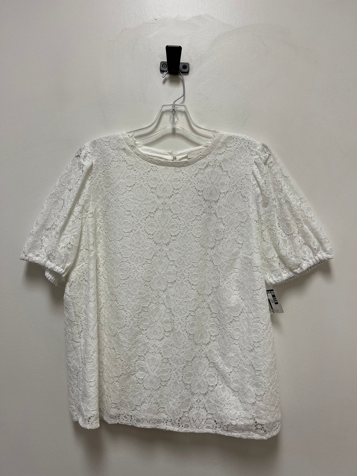 White Top Short Sleeve Loft, Size L