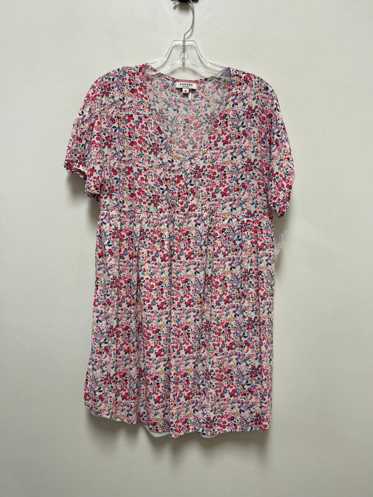 Floral Print Dress Casual Short Andree By Unit, Size M