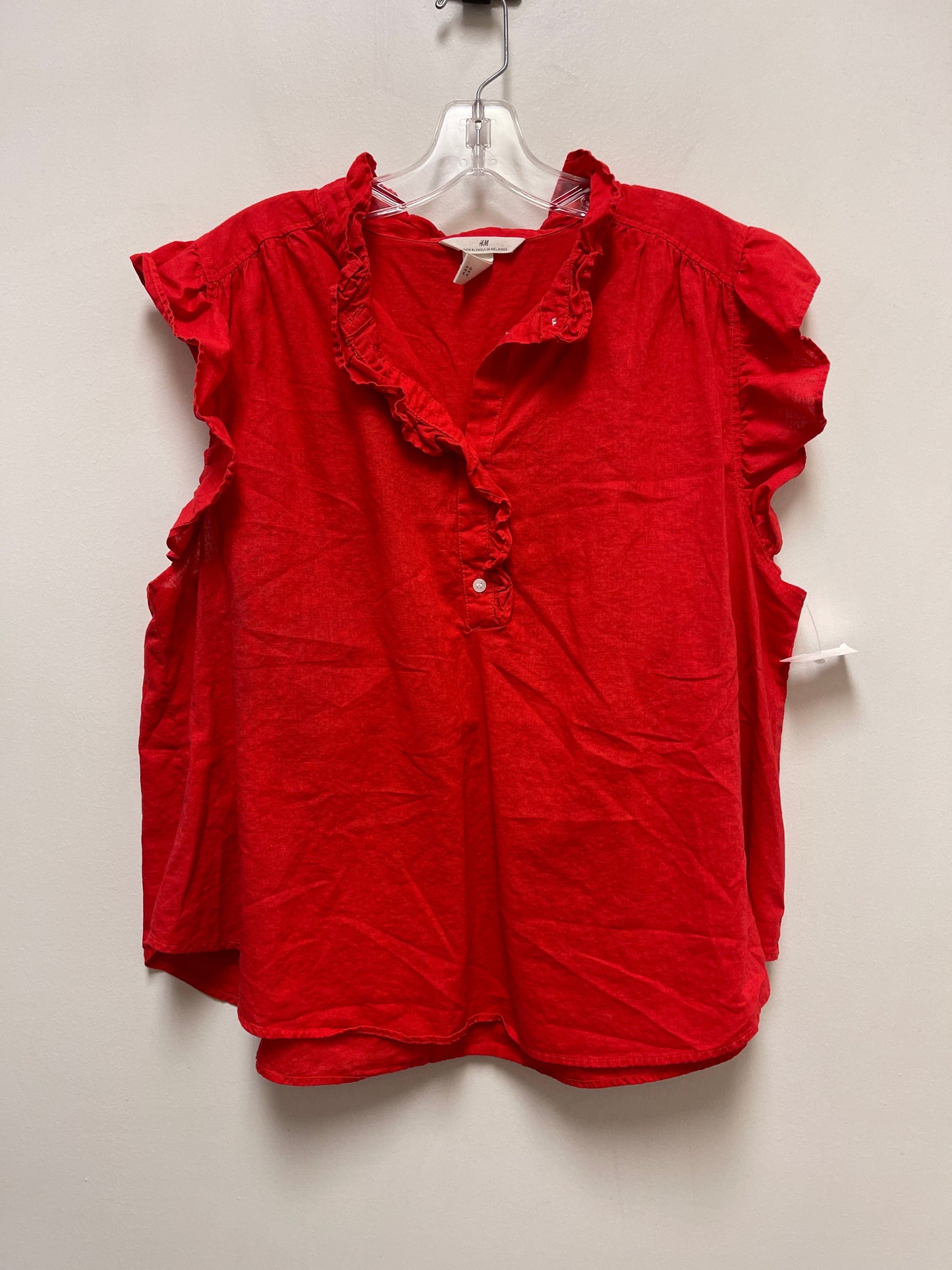 Red Top Short Sleeve H&m, Size Xl