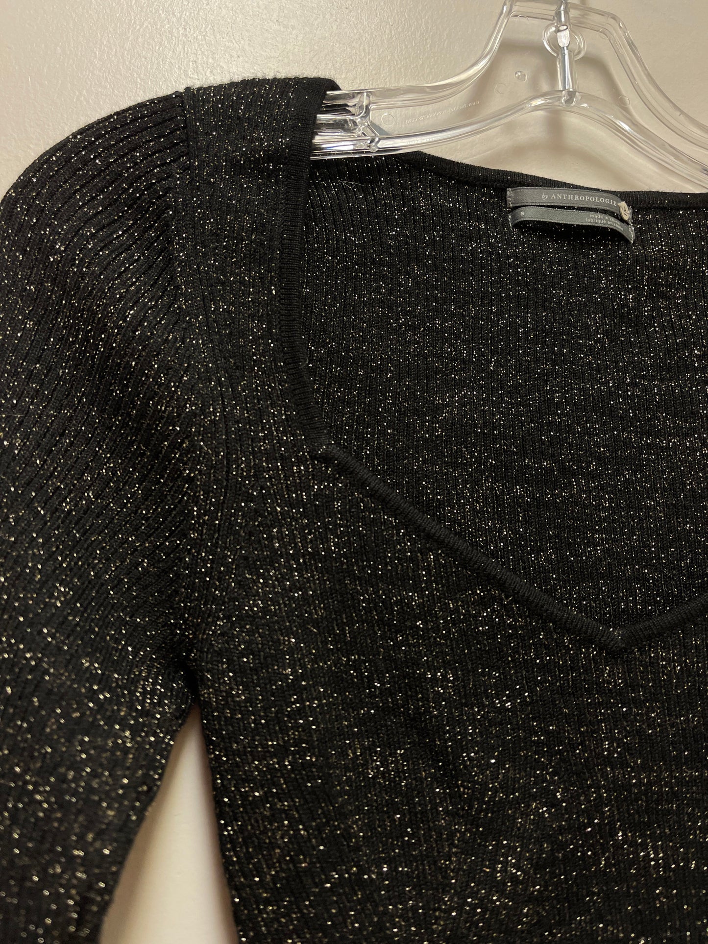 Top Long Sleeve By Anthropologie In Black, Size: S