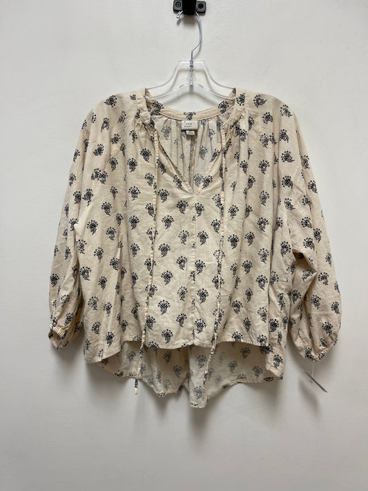 Top Long Sleeve By A New Day In Cream, Size: Xs