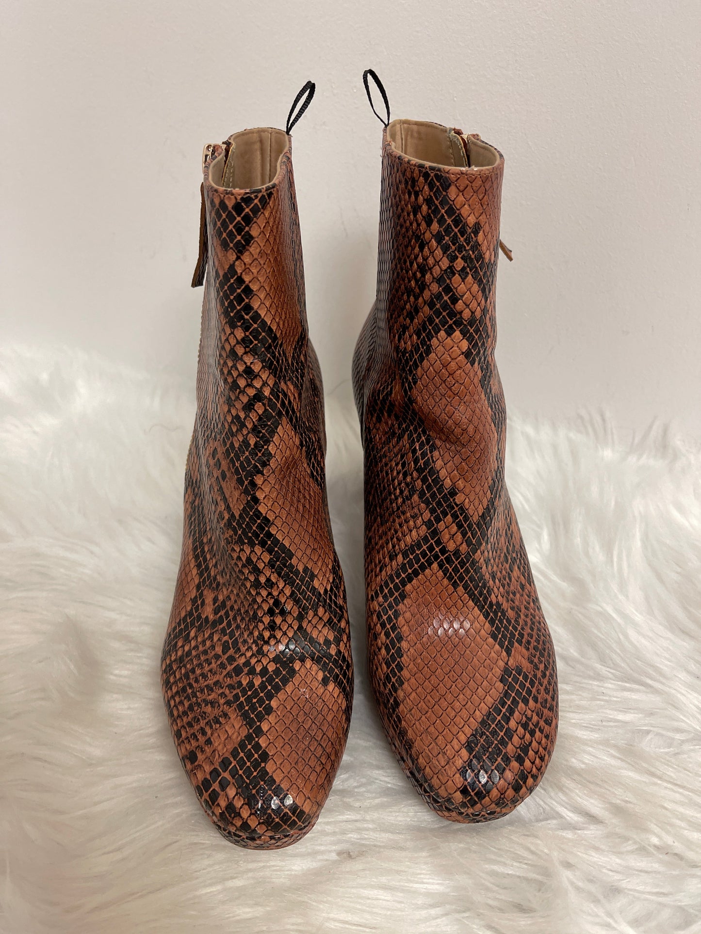 Boots Ankle Heels By H&m In Snakeskin Print, Size: 7.5