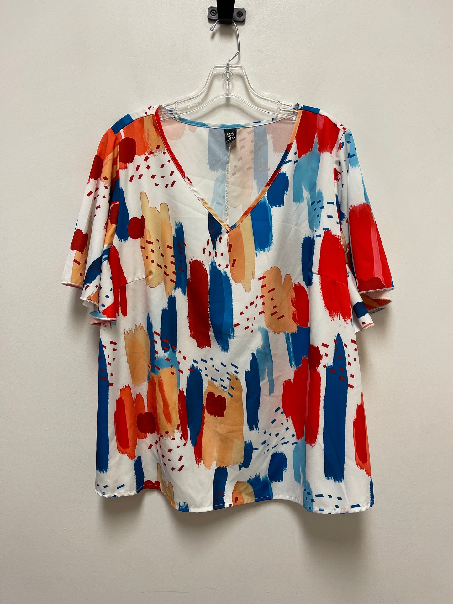 Top Short Sleeve By Shein In Multi-colored, Size: 2x