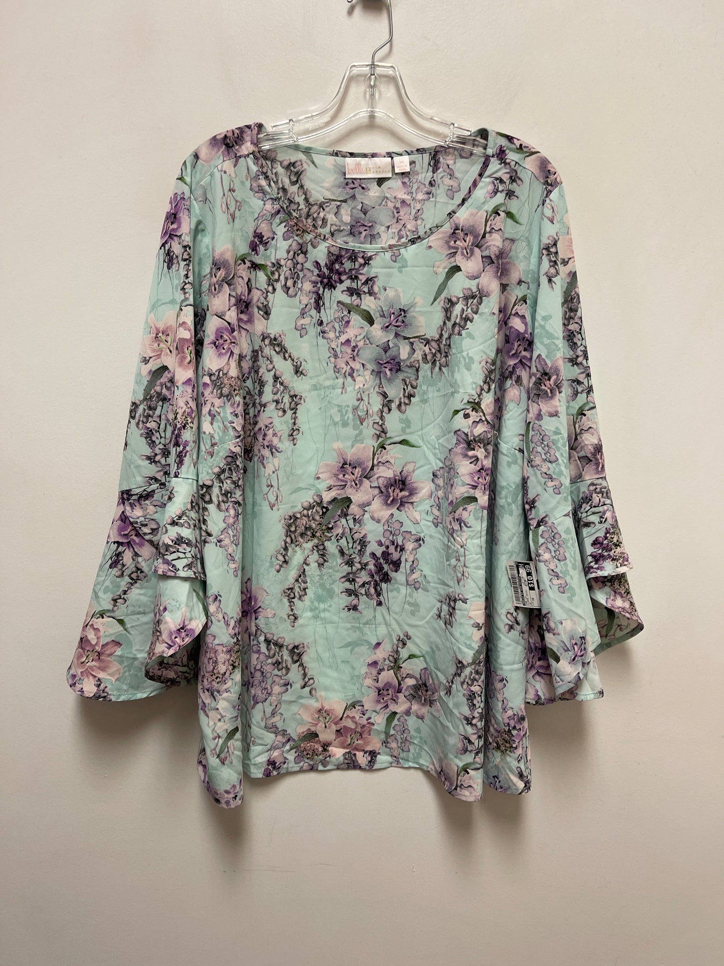 Top Long Sleeve By Belle By Kim Gravel In Floral Print, Size: 3x