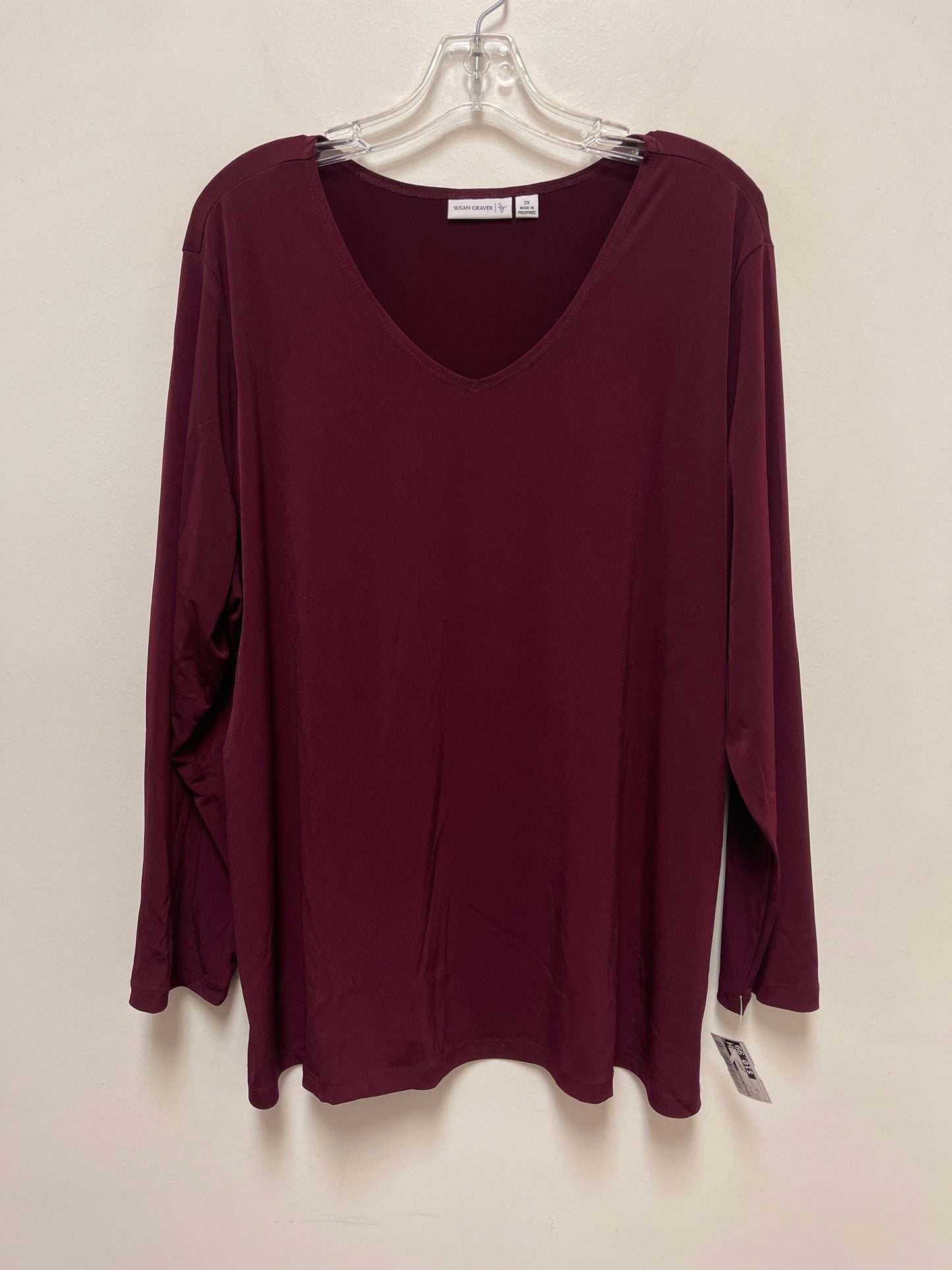 Top Long Sleeve By Susan Graver In Purple, Size: 2x