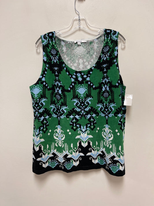 Top Sleeveless By Chicos In Blue & Green, Size: Xl