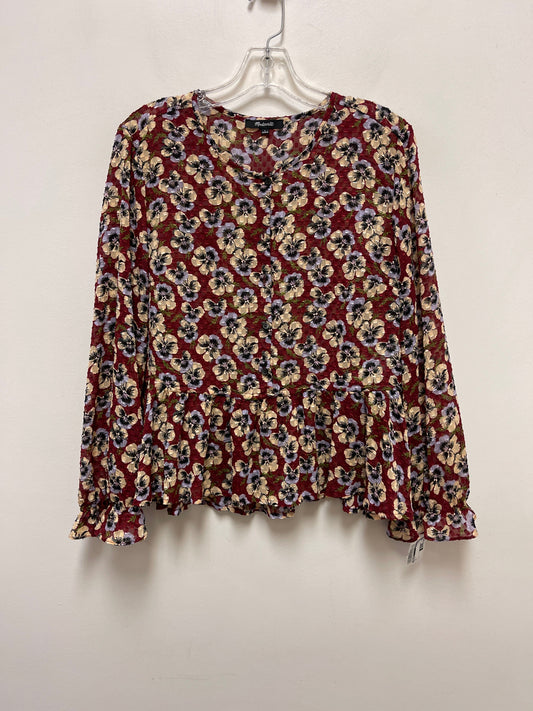 Top Long Sleeve By Madewell In Red, Size: L