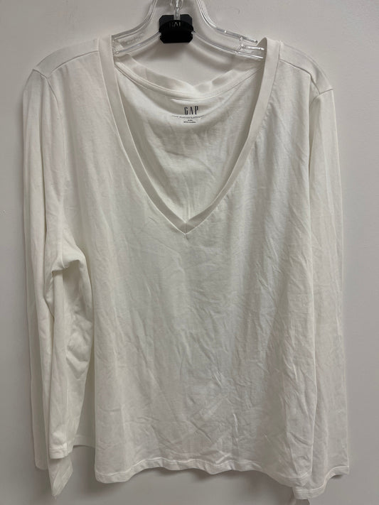 Top Long Sleeve By Gap In White, Size: 2x