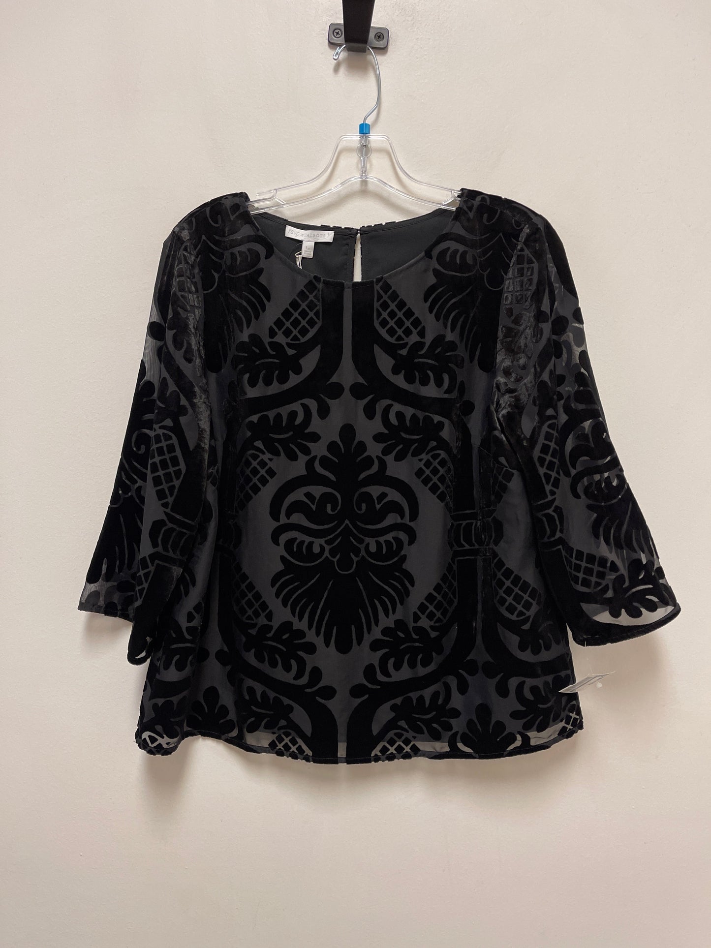 Top Long Sleeve By Talbots In Black, Size: L