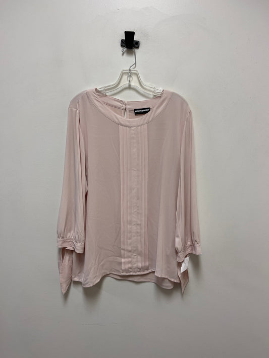 Top Long Sleeve By Karl Lagerfeld In Pink, Size: Xl