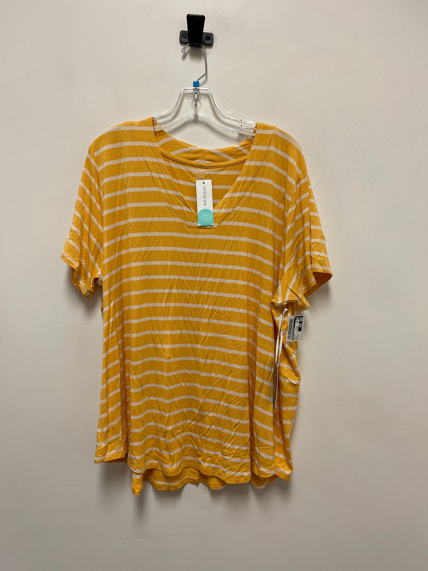 Top Short Sleeve By Market & Spruce In Yellow, Size: 3x