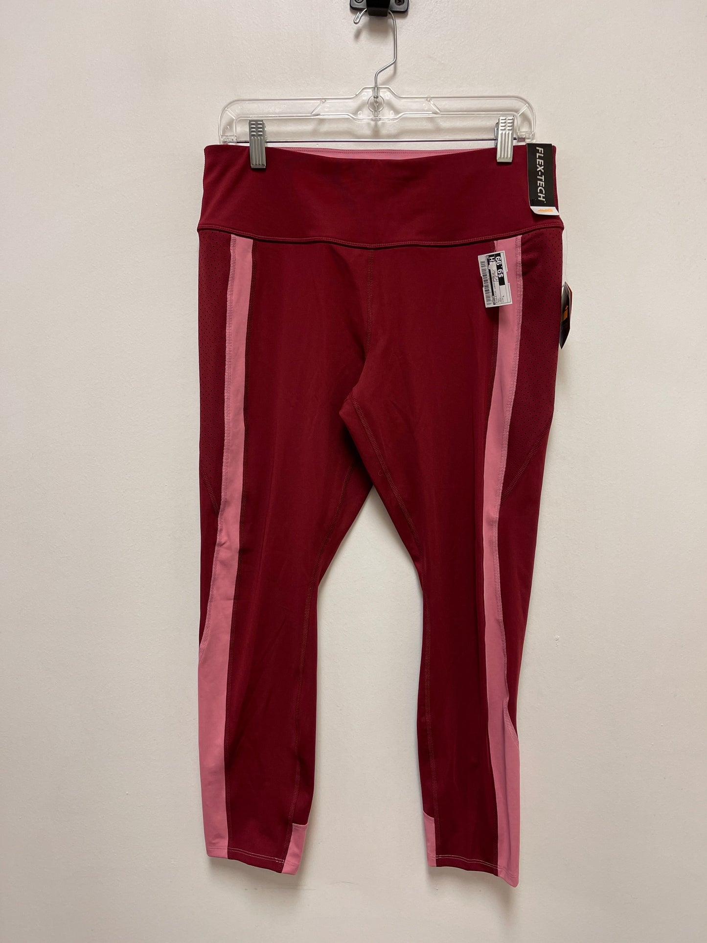 Athletic Leggings By Avia In Red, Size: L