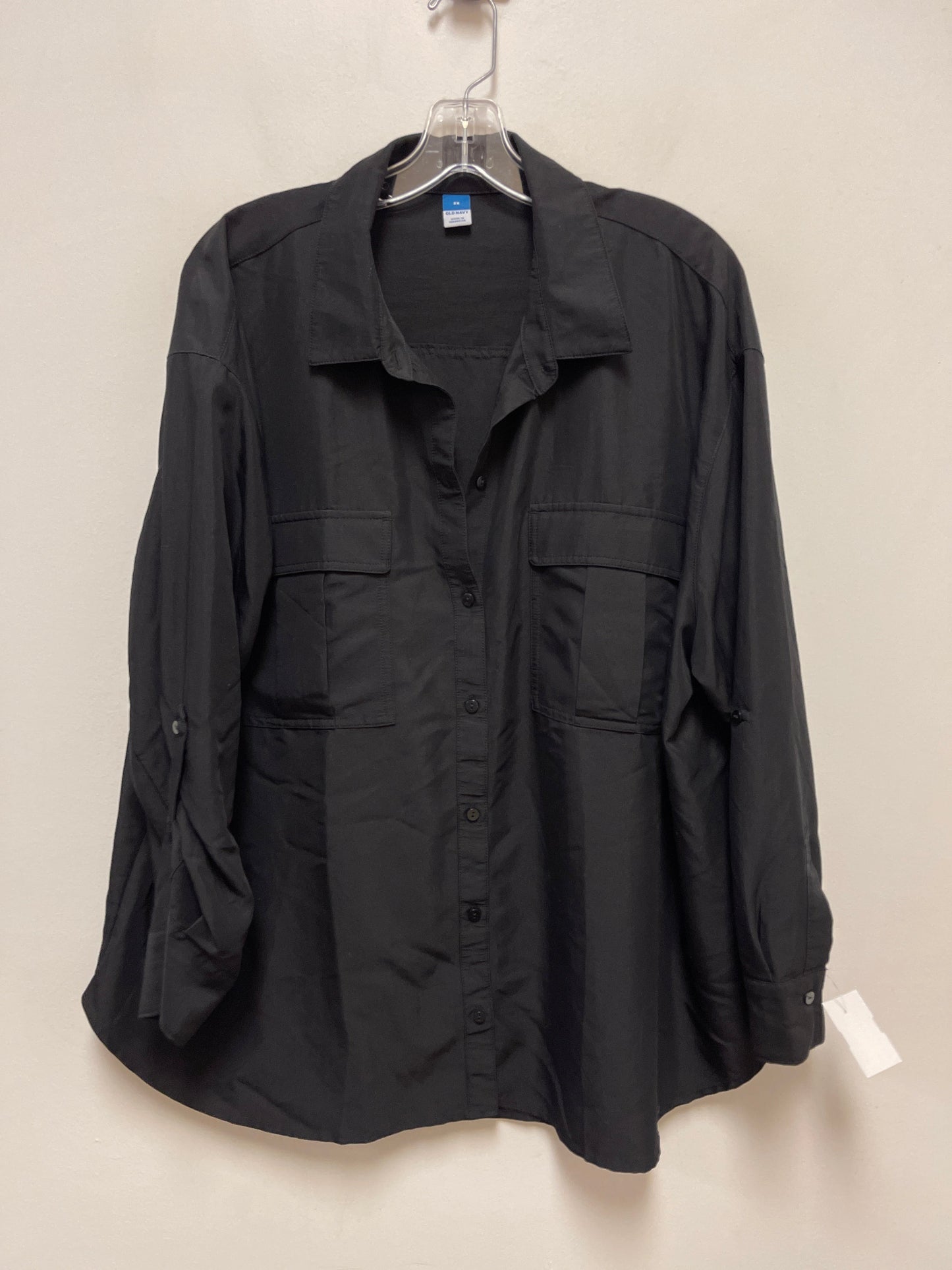 Blouse Long Sleeve By Old Navy In Black, Size: 2x