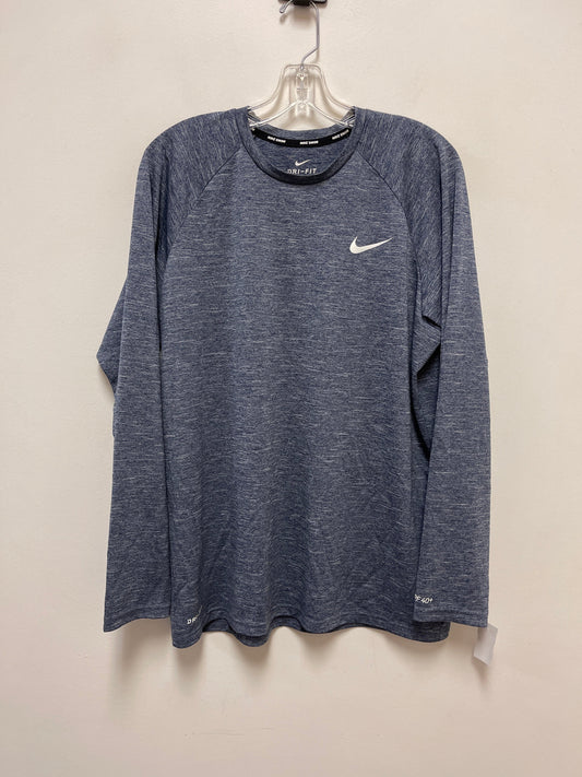 Athletic Top Long Sleeve Crewneck By Nike Apparel In Blue, Size: L