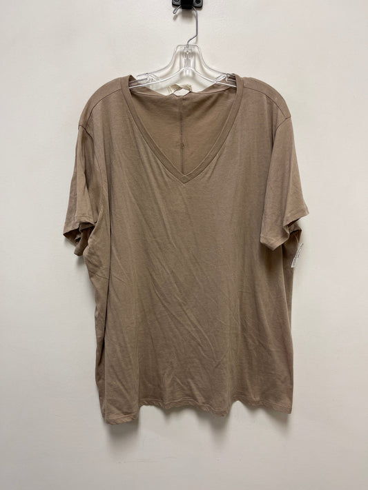 Top Short Sleeve By Zenana Outfitters In Brown, Size: 3x