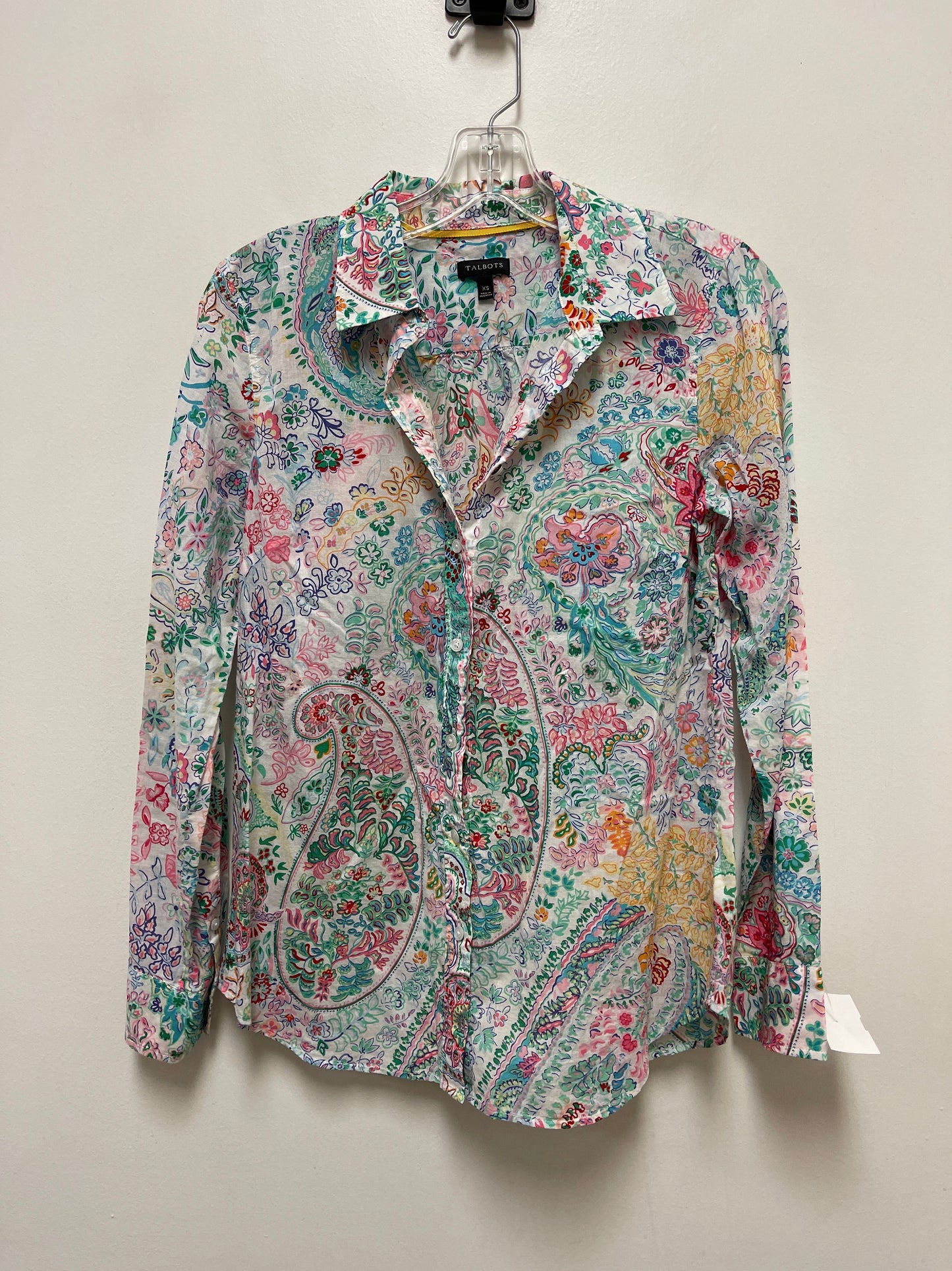 Blouse Long Sleeve By Talbots In Multi-colored, Size: Xs