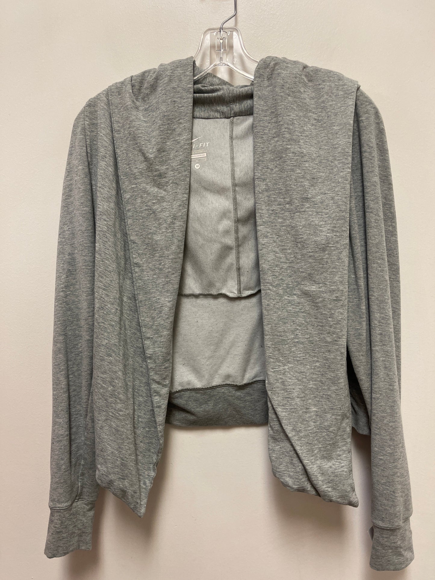 Athletic Jacket By Nike Apparel In Grey, Size: M