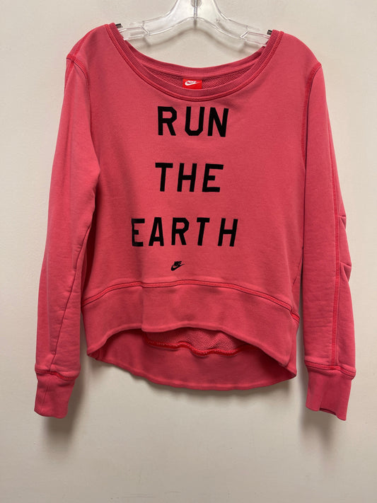 Athletic Sweatshirt Crewneck By Nike Apparel In Pink, Size: S