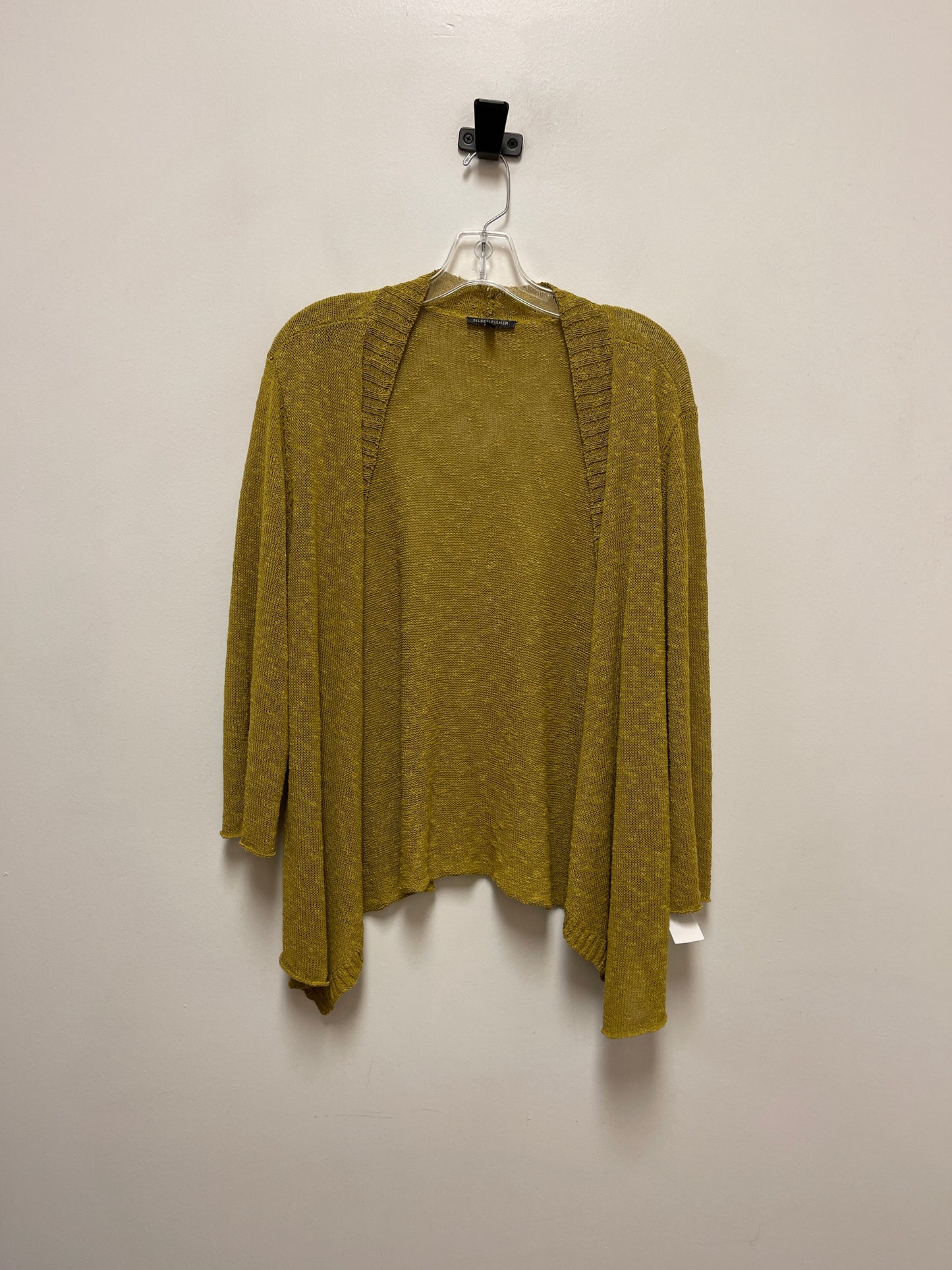 Sweater Cardigan By Eileen Fisher In Yellow, Size: Xl