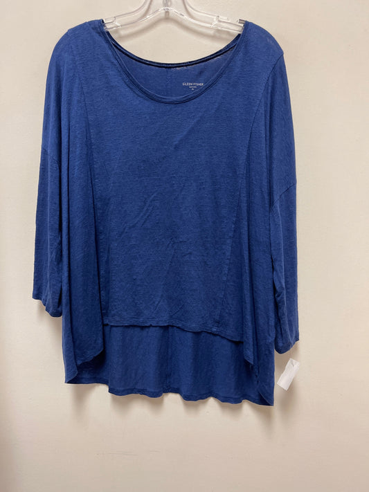 Top Long Sleeve By Eileen Fisher In Blue, Size: Xl