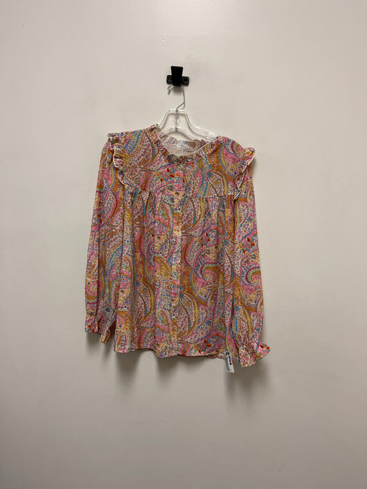 Blouse Long Sleeve By Clothes Mentor In Multi-colored, Size: L